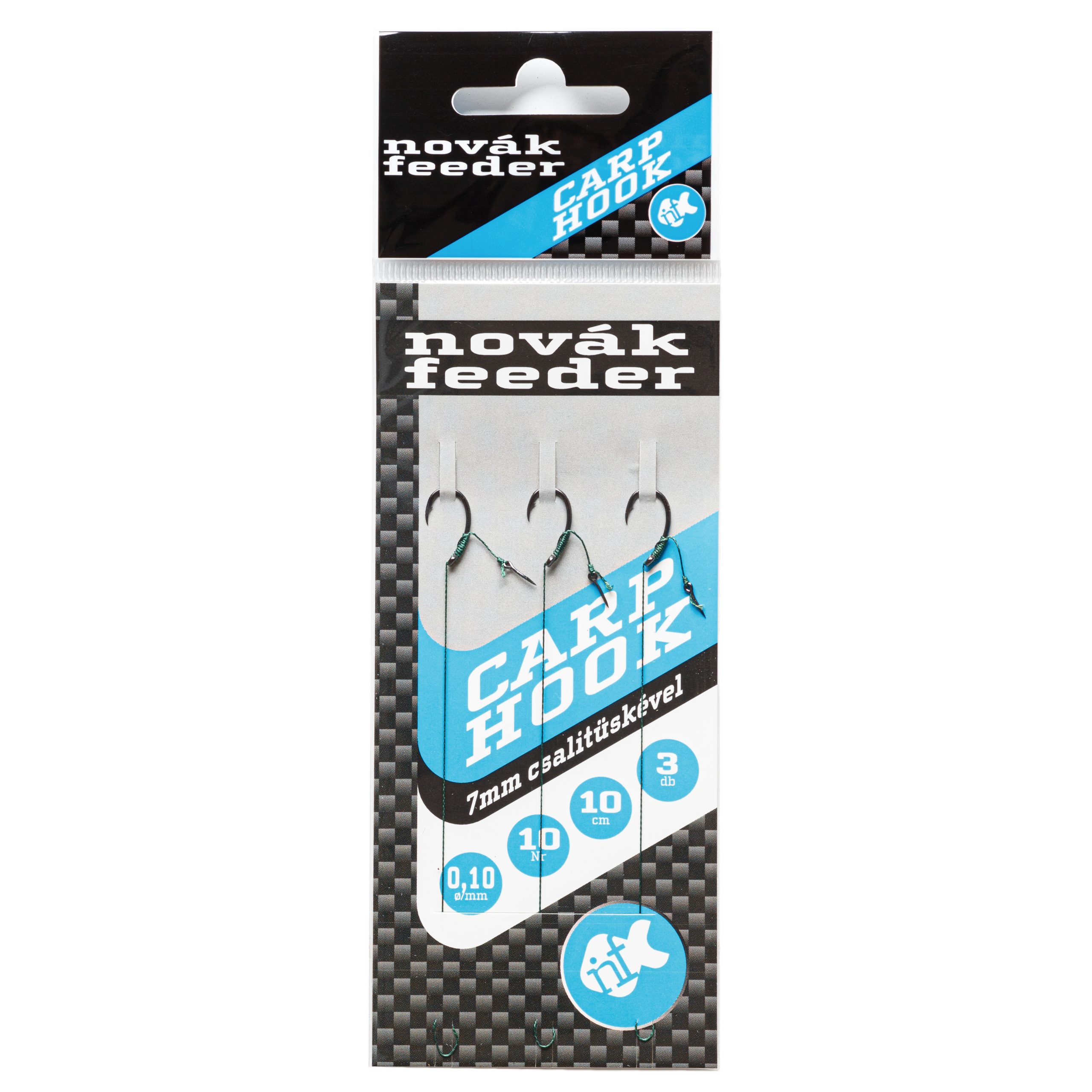 Carp hook 10-2 NOVÁKFEEDER CARP HOOK 10-es horog 7mm-es csalitüskével - Image 1